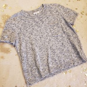 NEW Madewell XS Pocket Tee Sweater Gray & White